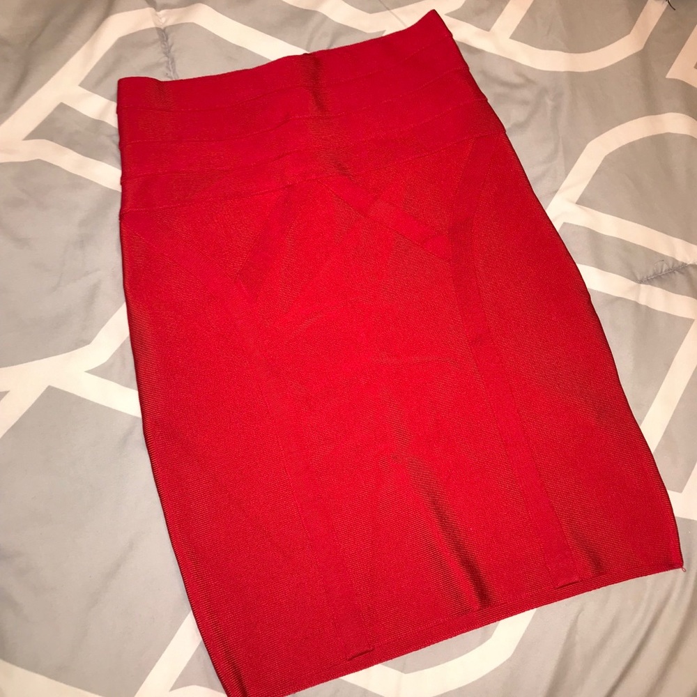 Red mini skirt